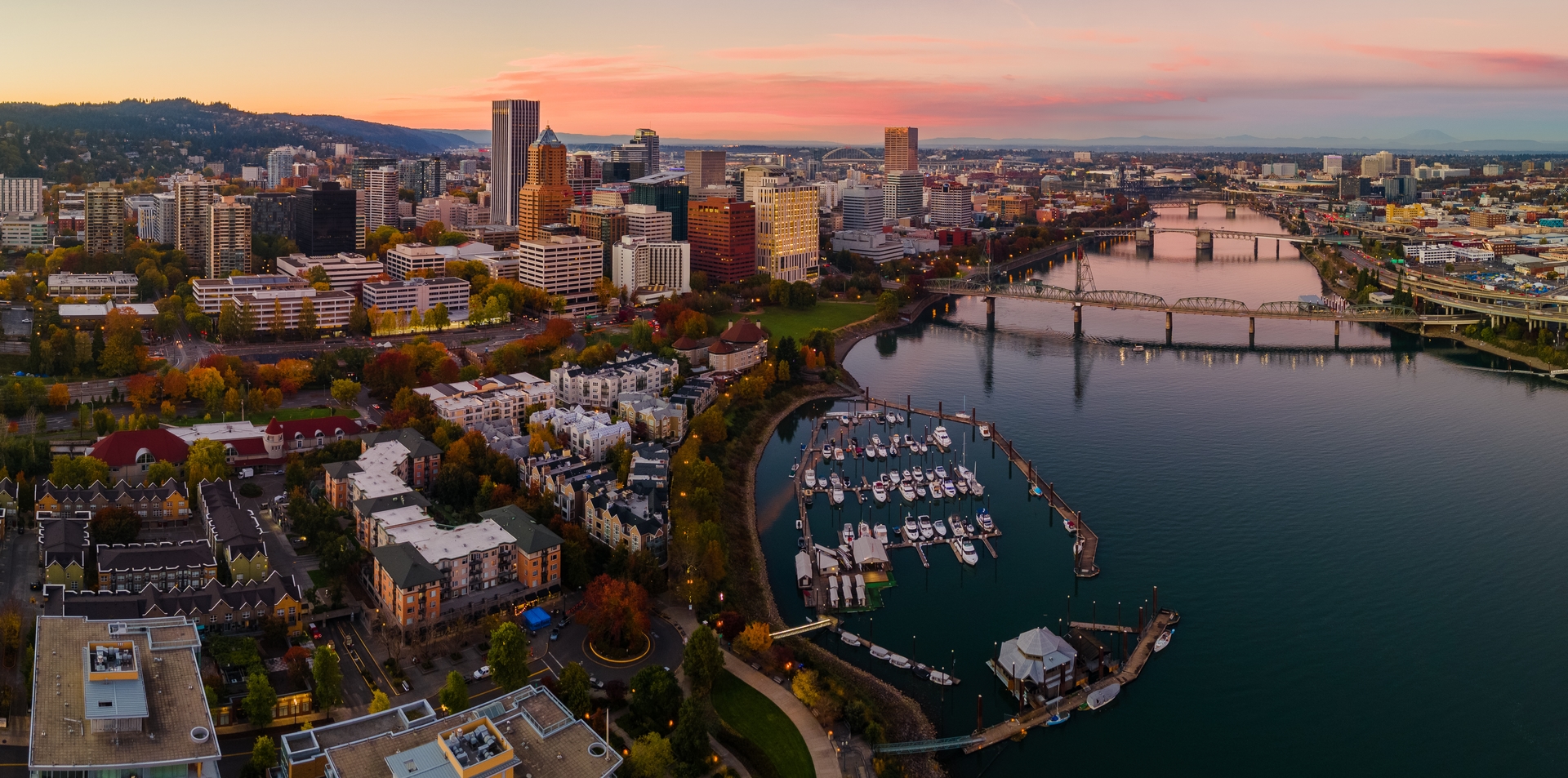 Portland skyline and condo buildings