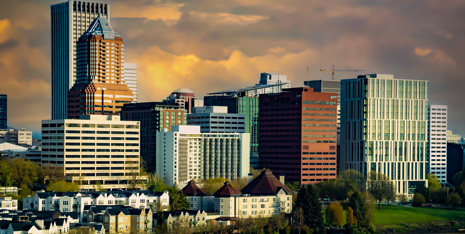 Portland skyline at dusk